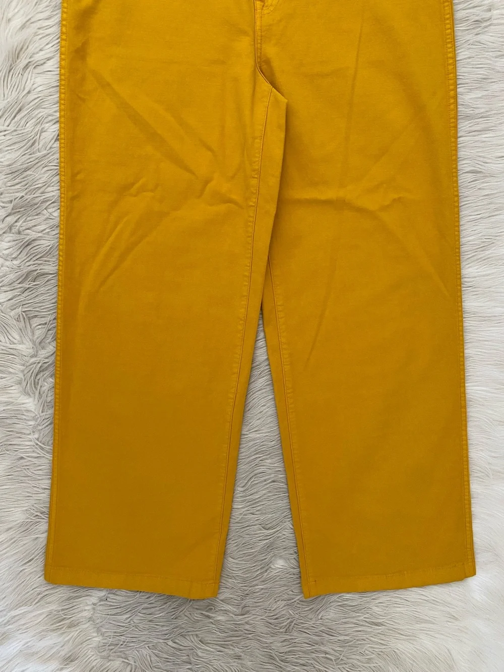 J. Crew Tall Slim Wide Leg Pants Golden Mustard Yellow Business Casual 30T